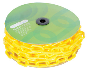 Vestil Plastic Chain Barricade - 2 In. x 2 In. - Yellow