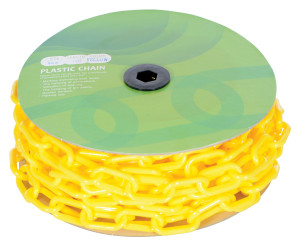 Vestil Plastic Chain Barricade - 2 In. x 2 In. - Yellow