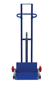 Vestil Steel Low Profile Lite Load Lift With Foot Pump and Fixed Wheels - 20 In. x 20 In. Platform 400 lb - Blue