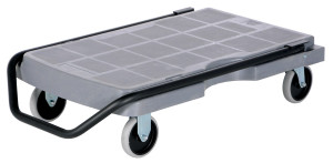 Vestil High Density Polyethylene Platform Truck Ergonomic Fold Down Handle - 31-1/2 In. x 20-1/2 In. x 11 In. 500 lb - Gray