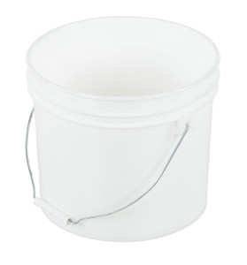 Vestil High Density Polyethylene Open Head Pail with Steel Handle - 9-7/8 In. x 9-7/8 In. x 9-1/4 In. 2 Gallon - White