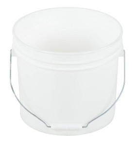 Vestil High Density Polyethylene Open Head Pail with Steel Handle - 9-7/8 In. x 9-7/8 In. x 9-1/4 In. 2 Gallon - White