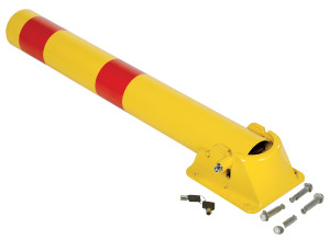 Vestil Steel Fold Down Bollard - 8-1/4 In. x 7-1/2 In. x 35-1/2 In. - Yellow