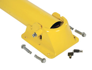 Vestil Steel Fold Down Bollard - 8-1/4 In. x 7-1/2 In. x 35-1/2 In. - Yellow