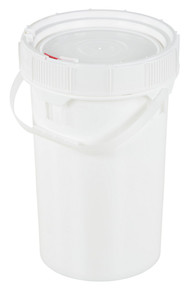Vestil High Density Polyethylene Screw Top Pail and Lid - 12-5/8 In. x 12-5/8 In. x 19-7/16 In. 6-1/5 Gallon - White