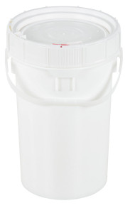 Vestil High Density Polyethylene Screw Top Pail and Lid - 12-5/8 In. x 12-5/8 In. x 19-7/16 In. 6-1/5 Gallon - White