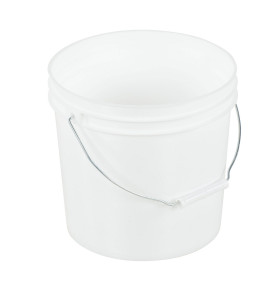 Vestil High Density Polyethylene Open Head Pail with Steel Handle - 11-13/16 In. x 11-13/16 In. x 11-1/8 In. 3-1/2 Gallon - White