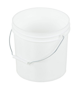 Vestil High Density Polyethylene Open Head Pail with Steel Handle - 11-13/16 In. x 11-13/16 In. x 11-1/8 In. 3-1/2 Gallon - White