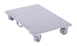 Vestil Aluminum Plate Dolly with Cast Steel Wheels and Handle - 36 In. x 24 In. x 6 In. 2800 lb - Silver
