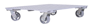 Vestil Aluminum Plate Dolly with Cast Steel Wheels and Handle - 36 In. x 24 In. x 6 In. 2800 lb - Silver