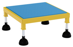 Vestil Steel Portable Adjustable Height Worker Stand Low Ergonomic Deck - 26-1/2 In. x 26-1/2 In. x 8-3/4 In. 500 lb - Yellow