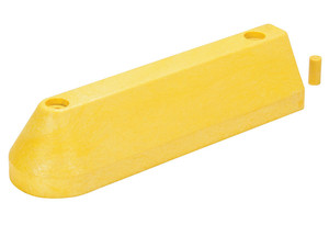 Vestil 100% Recycled Plastic End Section Modular Guard Curb - 21-1/4 In. x 6 In. x 5 In. - Yellow
