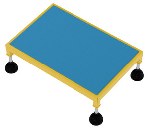 Vestil Steel Portable Adjustable Height Worker Stand Low Ergonomic Deck - 38-1/2 In. x 26-1/2 In. x 8-3/4 In. 500 lb - Yellow