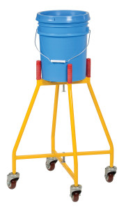 Vestil Steel Ergonomic Elevated Bucket and Pail Dolly - 29-3/8 In. x 29-3/8 In. x 32-1/8 In. 100 lb - Yellow