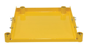 Vestil Steel Roll Out Base - 800 lb For Manual Trash Compactor - Yellow