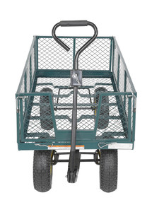 Vestil Steel Landscape Cart with Fold Down Side - 53 In. x 24 In. x 26 In. 1000 lb - Green
