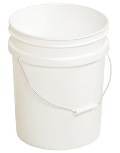 Vestil High Density Polyethylene Open Head Pail with Steel Handle - 11-15/16 In. x 11-15/16 In. x 14-1/2 In. 5 Gallon - White