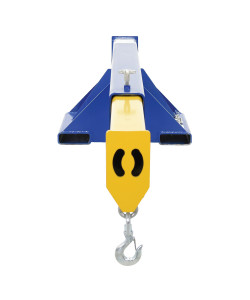 Vestil Steel Telescoping Lift Boom - 24 In. Fork Pocket Center 8,000 lb - Blue and Yellow