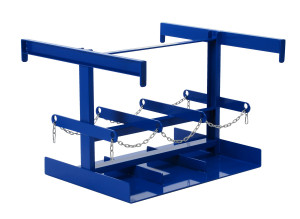 Vestil Steel Fork Truck LP Tank Caddy - 38-1/4 In. x 41-5/8 In. x 29 In. 6 Tank - Blue