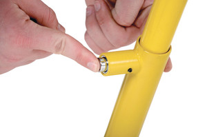 Vestil Steel Heavy Duty Fold Down Parking Hoop - 34 In. x 12 In. x 18 In. - Yellow