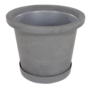 Vestil Plastic Industrial Planter - 36-1/4 In. x 36-1/4 In. x 29-5/8 In. 65 Gallon 800 lb - Granite Gray