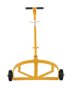 Vestil Steel Low Profile Drum Dolly with Mold On Rubber Casters - 21-5/8 In. x 31-5/8 In. x 37-5/8 In. 1000 lb - Yellow