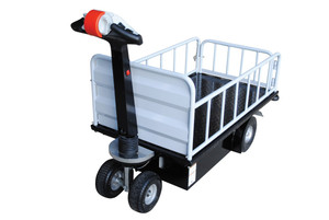 Vestil Steel Traction Drive Cart Top Load with Gate - 59 In. x 28 In. x 44 In. 750 lb - Black