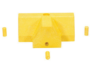 Vestil 100% Recycled Plastic T Section Modular Guard Curb - 12 In. x 6 In. x 5 In. - Yellow