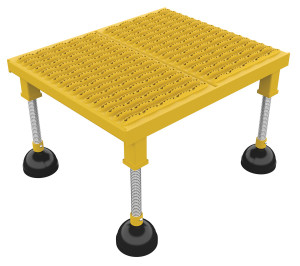 Vestil Steel Portable Adjustable Height Grip Strut Worker Stand High - 24-3/16 In. x 21-3/4 In. x 11-1/2 In. 500 lb - Yellow