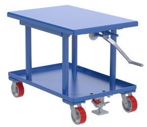 Vestil Steel High Profile Post Table - 24 In. x 36 In. 2000 lb - Blue