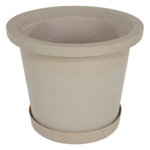 Vestil Plastic Industrial Planter - 36-1/4 In. x 36-1/4 In. x 36-1/4 In. 65 Gallon 800 lb - Granite Khaki