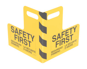 Vestil Steel Corner Guard with Handle - 16 In. x 16 In. x 16 In. - Yellow