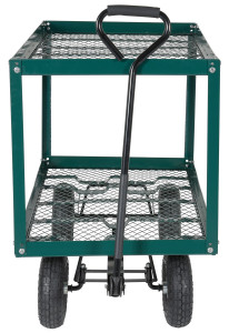 Vestil Steel Landscape Cart with Two Shelf - 51 In. x 24 In. x 36 In. 300 lb - Green