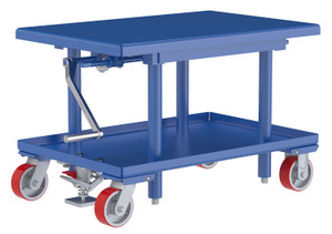 Vestil Steel Low Profile Post Table - 24 In. x 36 In. 2000 lb - Blue