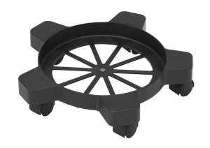 Vestil Plastic Drum Dolly for - 14-3/4 In. x 14-3/4 In. x 3-3/4 In. 5-7 Gallon Buckets 80 lb - Black