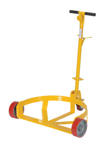 Vestil Steel Low Profile Drum Dolly with Poly On Steel Casters - 21-5/8 In. x 31-5/8 In. x 37-5/8 In. 1200 lb - Yellow