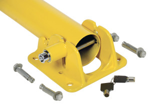 Vestil Steel Fold Down Bollard - 5-1/8 In. x 5-1/2 In. x 35-1/2 In. - Yellow