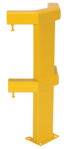 Vestil Steel Modular Guard System Corner Post - 2 Rail 7-5/8 In. x 6 In. x 36 In. - Yellow