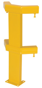 Vestil Steel Modular Guard System Corner Post - 2 Rail 7-5/8 In. x 6 In. x 36 In. - Yellow