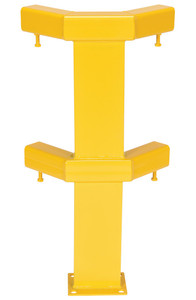 Vestil Steel Modular Guard System Corner Post - 2 Rail 7-5/8 In. x 6 In. x 36 In. - Yellow