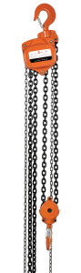 Vestil Professional Hand Chain Hoist - 20 Ft. Lift Height 10,000 lb - Orange