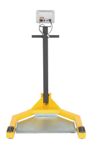 Vestil Steel Low Profile Drum Dolly with Scale - 38-1/2 In. x 31-1/2 In. x 49-1/4 In. 800 lb Black / - Yellow