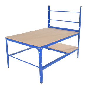 Vestil Steel Multi Purpose Packaging Work Bench - 73 In. x 49-1/4 In. x 64-5/16 In. 500 lb - Blue