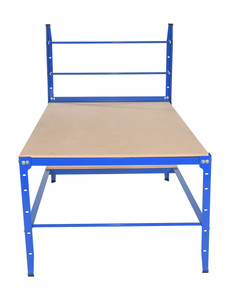 Vestil Steel Multi Purpose Packaging Work Bench - 73 In. x 49-1/4 In. x 64-5/16 In. 500 lb - Blue