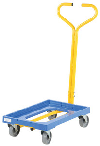 Vestil Polyethylene Dolly with Handle - 24-1/2 In. x 16 In. x 37-1/2 In. 500 lb - Blue