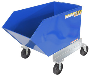 Vestil Steel Portable Tilting Hopper - 1/2 Cubic Yard 2,000 lb - Blue
