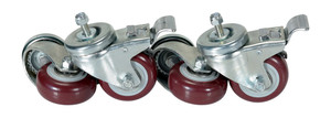 Vestil Polyurethane Pail Lid Closing Press Caster Kit - 3 In. x 1-1/4 In. - Red