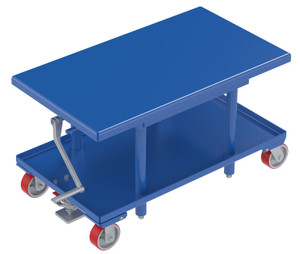 Vestil Steel Low Profile Post Table - 24 In. x 42 In. 2000 lb - Blue