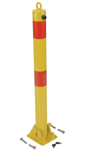 Vestil Steel Fold Down Bollard - 5-1/8 In. x 5-1/2 In. x 35-1/2 In. - Yellow