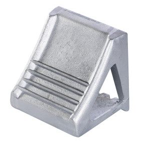 Vestil Cast Steel Wheel Chock - 8-1/4 In. x 8-9/16 In. x 7-1/8 In. - Silver